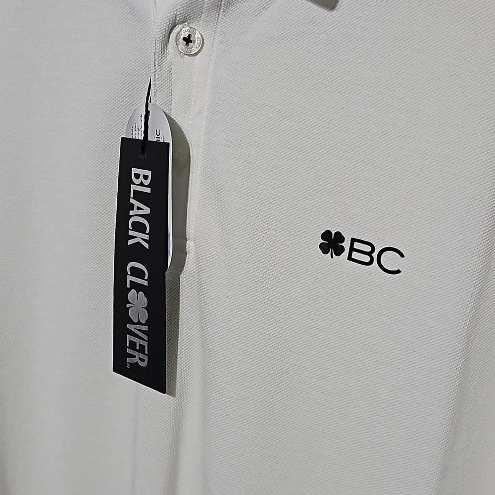 Black Clover White Polo Shirt Size Small NWT - Picture 4 of 8